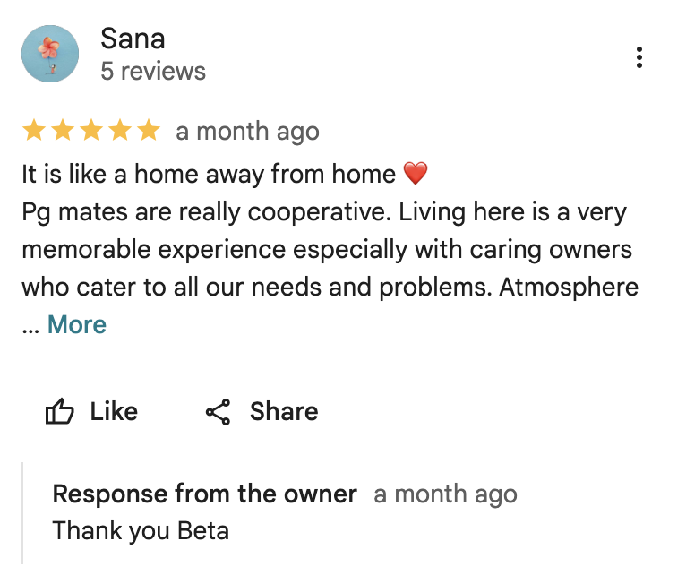 Google review screenshot from Sana